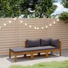 vidaXL 3-tlg. Garten-Lounge-Set mit Auflagen Massivholz Akazie