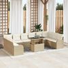 vidaXL Gartensofa-set mit Kissen 11 pcs Beige Poly Rattan