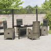 vidaXL Garten Essgruppe mit Kissen 5 pcs Grau Poly-Rattan