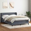 vidaXL Boxspringbett mit Matratze Dunkelgrau 140x210 cm Samt