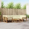 vidaXL Outdoor-Sofagarnitur mit Kissen 7 pcs Natur und Creme