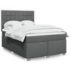 vidaXL Boxspringbett mit Matratze Dunkelgrau 140x200 cm Stoff