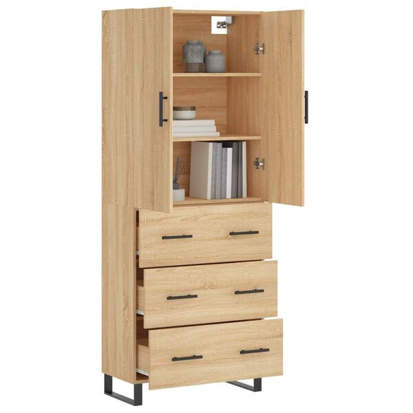 vidaXL Highboard Sonoma-Eiche 69,5x34x180 cm Holzwerkstoff