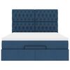 vidaXL Ottoman-Bett mit Matratze & LEDs Blau 140x200 cm Stoff