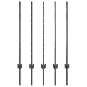 vidaXL Eingebetteter Zaunpfosten 5 Stk. Grau 140 cm
