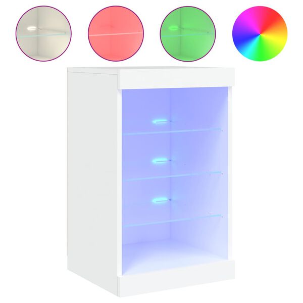 vidaXL Sideboard mit LED-Leuchten Wei&szlig; 41x37x67 cm