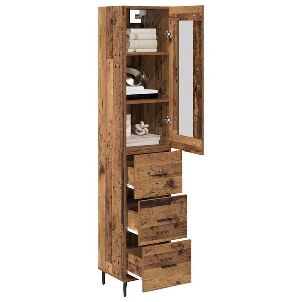 vidaXL Highboard Altholz 34,5 x 34 x 180 cm Holzwerkstoff