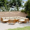 vidaXL 12-tlg. Garten-Lounge-Set mit Creme Kissen Massivholz Akazie