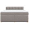 vidaXL Boxspringbett mit Matratze Taupe 180x200 cm Stoff