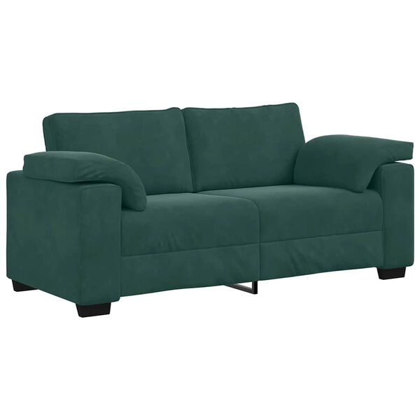vidaXL Zweisitzer-Sofa Dunkelgr&uuml;n 180x77x82 cm Samt