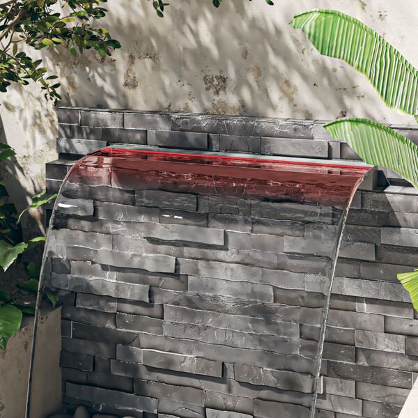 vidaXL Wasserfall-Element mit RGB LEDs Edelstahl 108 cm