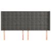 vidaXL Kopfteil mit Ohren Dunkelgrau 163x16x118/128 cm Samt