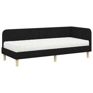 vidaXL Eckbettgestell Schwarz 80 x 200 cm Stoff