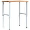 vidaXL Werkbank Hellbraun 80x60x(71,5-98) cm Massivholz Eiche