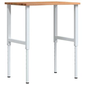 vidaXL Werkbank Hellbraun 80x60x(71,5-98) cm Massivholz Eiche