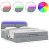 vidaXL Ottoman-Bett mit Matratze & LEDs Hellgrau 160x200 cm Stoff