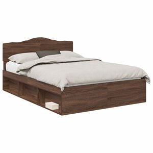 vidaXL Bettrahmen Braun Eichen-Optik 140 x 200 cm Massives Kiefernholz