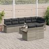 vidaXL Gartensofa-set mit Kissen 9 pcs Hellgrau Poly-Rattan