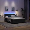 vidaXL LED Boxspringbett mit Matratze Schwarz 140 x 190 cm Samt