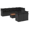 vidaXL 9-tlg. Garten-Sofagarnitur mit Kissen Schwarz Poly Rattan