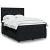 vidaXL Boxspringbett mit Matratze Schwarz 140x200 cm Samt