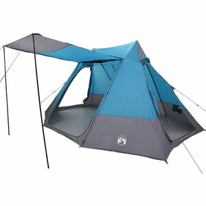 vidaXL Campingzelt mit Dach mit Speicher Blau 482 x 360 x 227 cm Taft