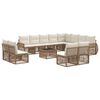 vidaXL Gartensofa-set 13 Stk. Beige und Cremewei&szlig; Poly-Rattan