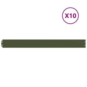 vidaXL Raseneinfassung 10 Stk. 10 x 103 cm Kaltgewalzter Stahl