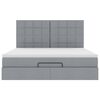 vidaXL Ottoman-Bett mit Matratze & LEDs Hellgrau 180x200 cm Stoff