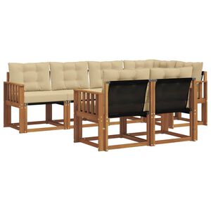 vidaXL Outdoor-Sofagarnitur mit Kissen 7 pcs Natur und Beige