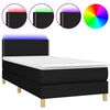 vidaXL Boxspringbett mit Matratze & LED Schwarz 90x200 cm Stoff