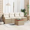 vidaXL Gartensofa-set mit Speicher 5 pcs Beige und Creme Poly-Rattan