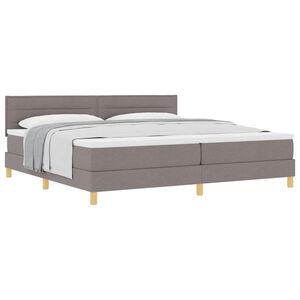 vidaXL Boxspringbett mit Matratze Taupe 200 x 200 cm Stoff