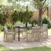 vidaXL Garten Essgruppe 5 pcs Beige Poly-Rattan