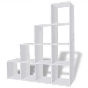 vidaXL Treppenregal B&uuml;cherregal 142 cm Wei&szlig;
