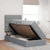 vidaXL Bett mit Stauraum und LED Hellgrau 100 x 200 cm Polyester