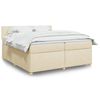 vidaXL Boxspringbett mit Matratze Creme 200x200 cm Stoff