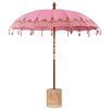 vidaXL Balinesischer Sonnenschirm mit Sockel Rosa &Oslash; 210-220 cm