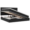 vidaXL Bett mit Stauraum und LED mit LED Schwarz 200 x 200 cm Samt