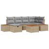 vidaXL Gartensofa-set mit Kissen 7 pcs Beige Poly-Rattan