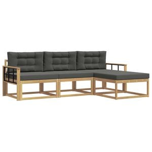 vidaXL Outdoor-Sofagarnitur 4 stk. Wei&szlig; und Anthrazit Polyester