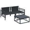 vidaXL Gartensofa-set mit Kissen 3 pcs Schwarz Stahl