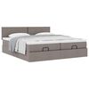 vidaXL Ottoman-Bett mit Matratzen Taupe 200x200 cm Stoff