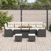 vidaXL Garten-Sofa-Set mit Kissen mit Kissen 10 pcs Schwarz und Creme