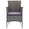 vidaXL 3-tlg. Bistro-Set Poly Rattan und Akazienholz Grau