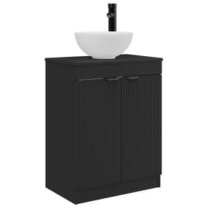 vidaXL Badezimmerschrank mit Waschbecken Schwarz 54 x 35 x 83 cm