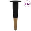 vidaXL M&ouml;belbeine 12 pcs Schwarz und Gold &Oslash; 40 x 98 mm Eisen