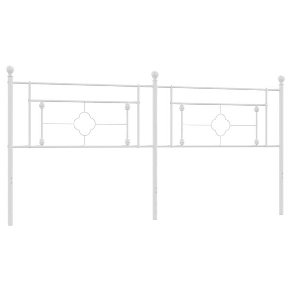 vidaXL Ersatz-Kopfteil Metall Wei&szlig; 200 cm