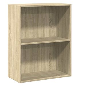 vidaXL B&uuml;cherregal 2 F&auml;cher Sonoma-Eiche 60x30x76,5 cm Holzwerkstoff