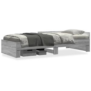 vidaXL Bettgestell Grau Sonoma 75x190 cm Holzwerkstoff